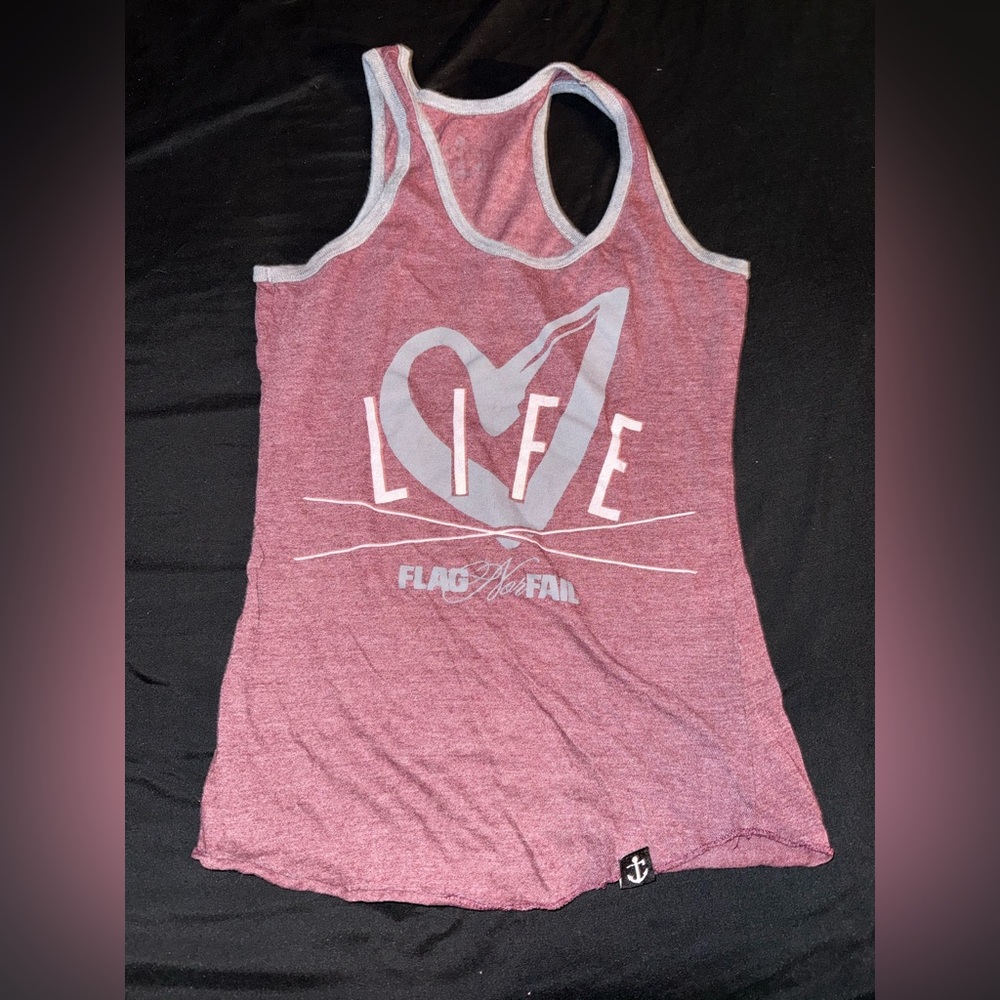 Flag Nor Fail Pink Fitted Sleeveless Tank Top